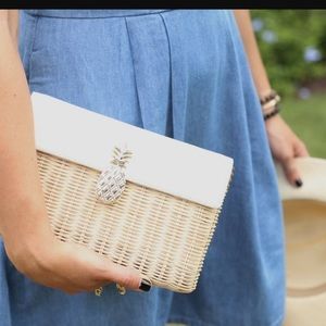 Talbots Basket Purse with Gold Pineapple Closure